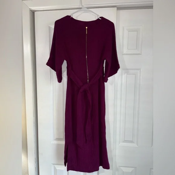 EUC - Closet London Elegant Plum Colored Ribbed Pencil Midi Dress - Picture 7 of 10